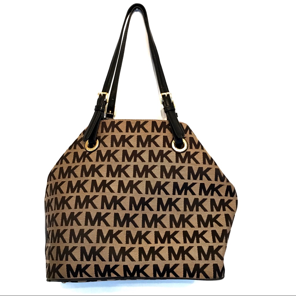 Michael Kors Monogram Jacquard Jet Set Tote Bag